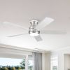 YUHAO 52 in. Brushed Nickel Low Profile Ceiling Fan with 5 Plywood Blades