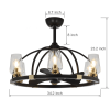34.2 in. 24W LED light bulb ceiling fan with double finish frame
