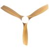 52 in. Indoor Ceiling Fan with light and Remote Control, 3 Yellow Solid Wood Blades