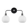 Vanity Light Fixtures 2 Frosted Globe Shade Matte Black+Silver Home Decoration