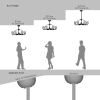 34.2 in. 24W LED light bulb ceiling fan with double finish frame