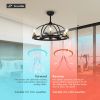 34.2 in. 24W LED light bulb ceiling fan with double finish frame