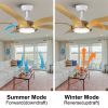 YUHAO 56 in.Farmhouse Integrated LED Faux Wood White Smart Ceiling Fan with Remote Control and DC Motor