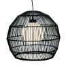 16" 13 Lights Black PE Woven Pendant