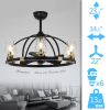 34.2 in. 24W LED light bulb ceiling fan with double finish frame