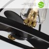34.2 in. 24W LED light bulb ceiling fan with double finish frame
