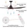 56 in. Indoor&Outdoor Integrated LED Natural Brown Ceiling Fan with Light Kit and Remote Control