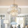 Luxury Crystal Chandelier Modern Chandeliers Lights Fixture Hanging Pendant Light Fixture for Dining Room Bedroom Living Room Dia 19.7 Inch