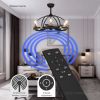 34.2 in. 24W LED light bulb ceiling fan with double finish frame