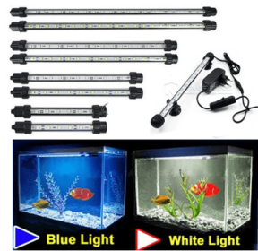Aquarium-box floodlight highlights aquatic lantern diving festival waterproof and landscaping LED aquarium lamp fill light (Option: White light-28cm)