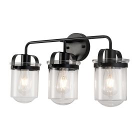 Wall Sconces Set of 3 with Clear Glass Shade,Modern Wall Sconce,Industrial Indoor Wall Light Fixture for Bathroom Living Room Bedroom Over Kitchen Sin (Color: as Pic)